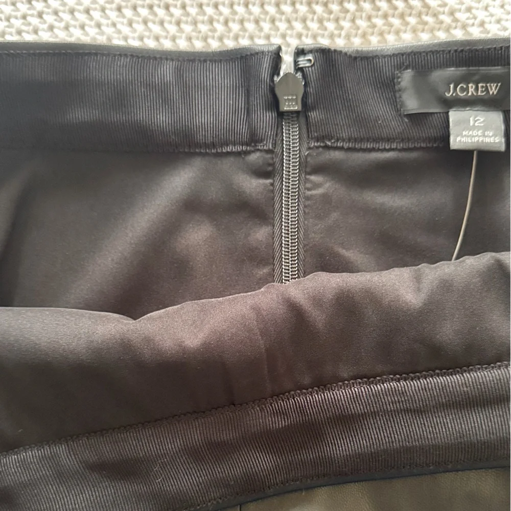 J. CREW 17” Black Faux Leather Mini Skirt